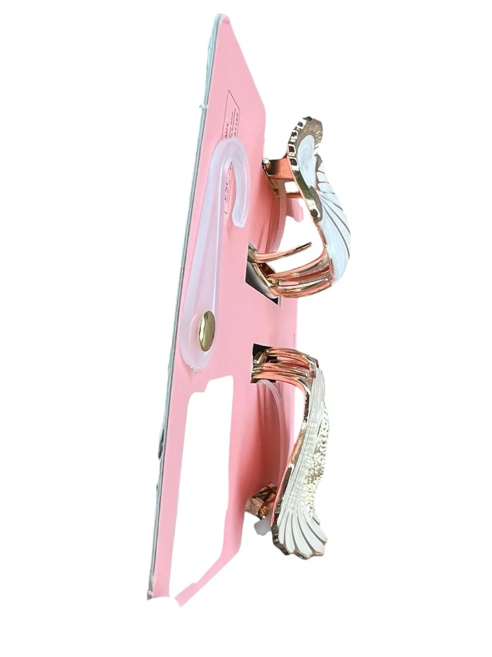 Piper K TikTok Viral Pearlized Enamel Seashells 2 Large Metal Claw Hair Clips